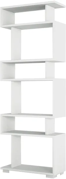 FUNZI LIVING Blok bogreol, m. 6 rum - hvid melamin
